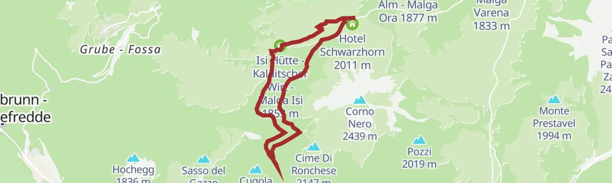 Route map: Oclini - Passo Cugola